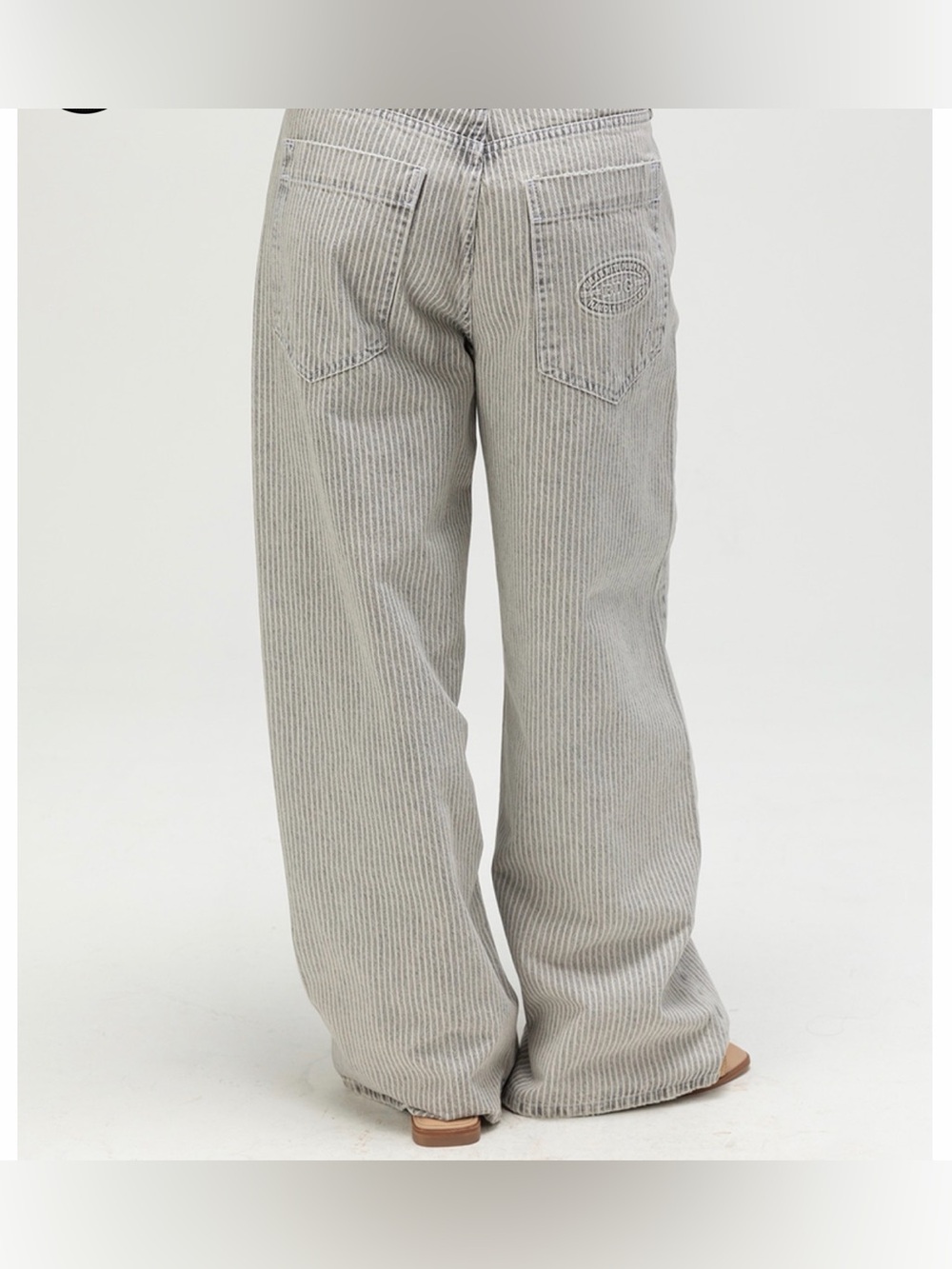 NWOT Urban Outfitters Jaya Ticking Stripe Low Rise Wide Leg Boyfriend Jeans 29 - Picture 5 of 15